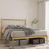 Bed Frame with Vintage Headboard and Footboard, Platform Bed Frame with Mattress Foundation for Storage, Metal Frame Bed with Steel Slat Support - 3 of 4