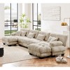 NicBex Couches for Living Room 3-Seater Sofa Cloud Couch Comfy Chenille Upholstered Modular Deep Seat Sofa with 5 Pillows and Ottoman - 3 of 4