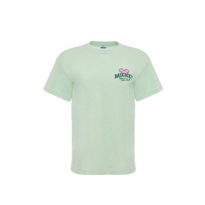 Women's Mickey Keep it Running Short Sleeve Graphic Shirt - Light Mint Green