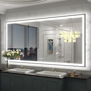 Apmir Super Bright Front & Back LED Lighted Anti-Fog Aluminum Alloy Framed Tempered Glass Bathroom/Vanity Mirror with ETL & 3-Year Warranty - 1 of 4