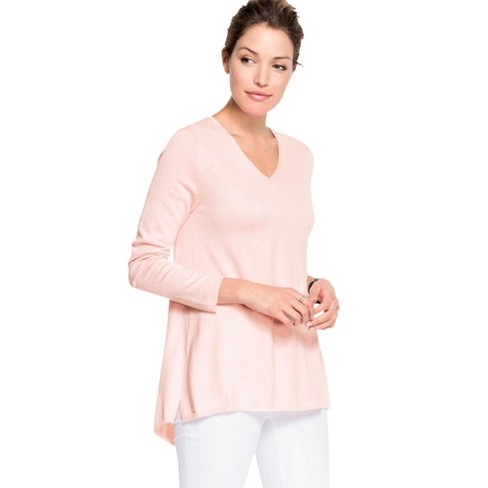 Ellos Women's Plus Size Pleat Back Sweater - 34/36, Pink : Target