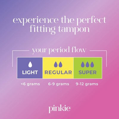 Pinkie Tween & Teen Organic Cotton Tampon Multipack - Light & Regular Absorbency - 36ct
