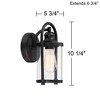 John Timberland Rustic Farmhouse Outdoor Wall Light Fixtures Set of 2 Black 10 1/4" Clear Glass for Exterior Barn Deck House Porch Yard Patio Outside - image 4 of 4