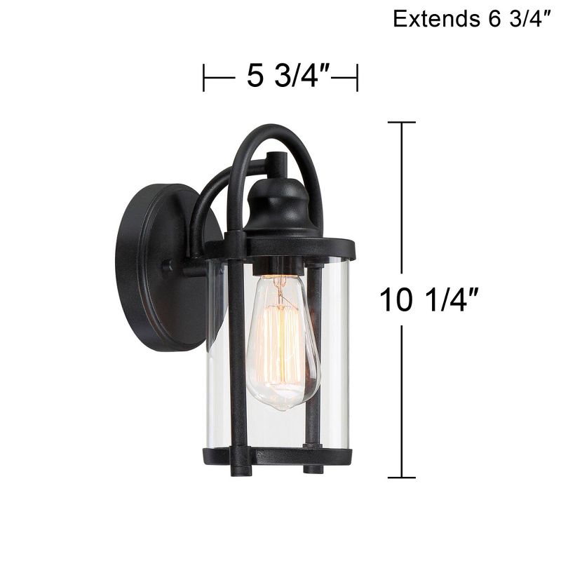 John Timberland Rustic Farmhouse Outdoor Wall Light Fixtures Set of 2 Black 10 1/4" Clear Glass for Exterior Barn Deck House Porch Yard Patio Outside, 4 of 10