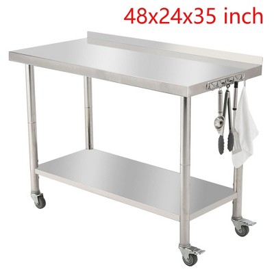 Stainless Steel NSF Commercial Work Prep Table Height Adjustable