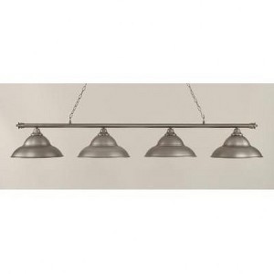 Toltec Lighting Oxford 4 - Light Island Pendant Light in  Brushed Nickel with 16" Brushed Nickel Double Bubble Metal Shade Shade - 1 of 1