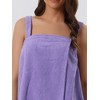 cheibear Women's Towel Wrap Dress Robe Sleeveless Bathrobe with Strap for Gym Shower Spa - 4 of 4