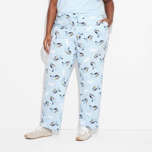 Women's Bluey Characters Graphic Lounge Pants - Blue - 1 of 3