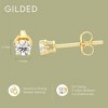 Gilded Lab-Grown Diamond Stud Earrings for Women | 925 Sterling Silver Studs and 14KT Gold 925 Plated Silver | Hypoallergenic Fine Jewelry - 4 of 4