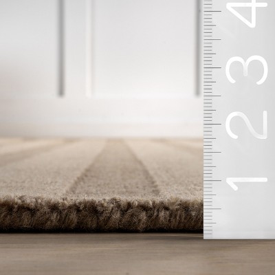 Vestry Brown Handmade Wool Rectangular Striped Area Rug, 3' x 5'