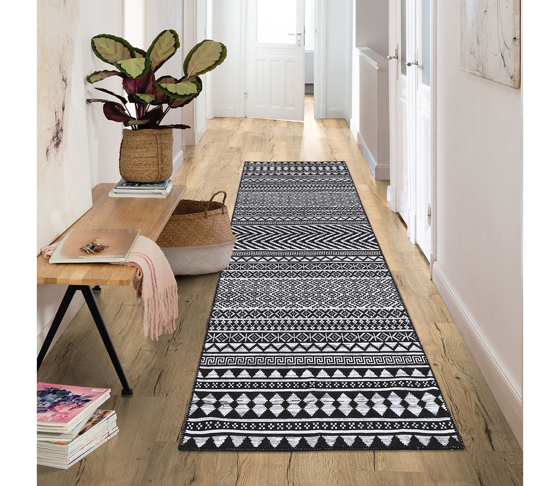 Geometric Rug for Living Room Washable Area Rugs, Non-Slip Bathroom Stain Resistant Floor Carpet