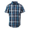 Gioberti Boy's Casual Western Plaid Long Sleeve Pearl Snaps Shirt - 2 of 3