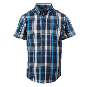 Gioberti Boy's Casual Plaid Checkered Short Sleeve Button Down Shirt - 1 of 1