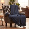 Chanasya Textured Knit Throw Blanket with Tassels - 2 of 4