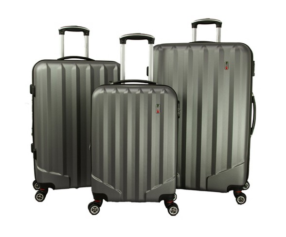 Villagio Radiance 3pc Hardside Spinner Luggage Set - Gray