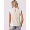 Allegra K Women's Summer Casual Ruched Short Sleeves Crew Neck Solid Slim Fit Blouse - 4 of 4