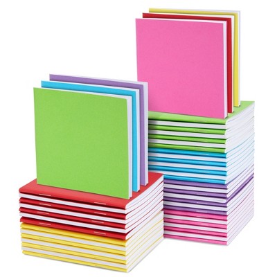 Paper Junkie 48 Pack Colorful Blank Books, Bulk, Mini Notebooks for Kids, Small Notepads Journals Drawing, Writing, 6 Colors, 4x4 In