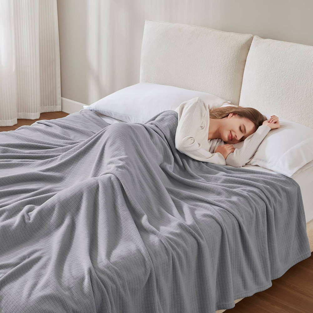 Photos - Duvet True North by Sleep Philosophy Full/Queen Microfleece All Season Ultra Soft Cozy Blanket Gray