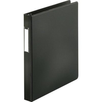 Business Source D-Ring Binder w/Label Holder Hvy-Dty 1" Black 33105