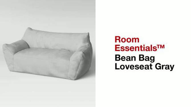 Bean Bag Loveseat Gray - Room Essentials&#8482;, 2 of 9, play video