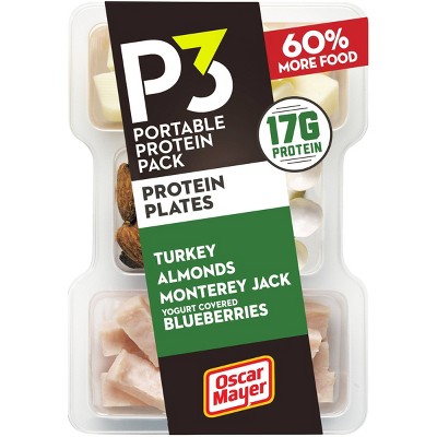 Oscar Mayer P3 Protein Plate with Turkey, Almonds, Monterey Jack, Blueberries - 3.2oz