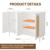 Rattan Sideboard Buffet Cabinet, 4 Doors Accent Storage Cabinet, Console Table Coffee Bar with Power Outlet, Adjustable Shelves - 3 of 4