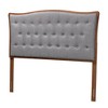 Baxton Studio King Nikita Fabric and Wood Headboard Gray/Walnut Brown: Elegant Design, Easy to Clean - 2 of 4