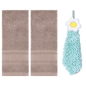 REGALWOVEN 3 Pcs Solid Soft Absorbent Hand Towels for Bathroom - 1 of 4