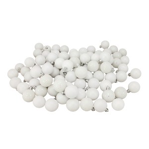 Northlight 18ct Shatterproof 4-Finish Christmas Ball Ornament Set 1.25" - White - 1 of 2