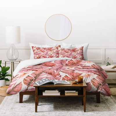 Twin/Twin Extra Long Marta Barragan Camarasa Jungle Paradise Duvet Set Pink - Deny Designs