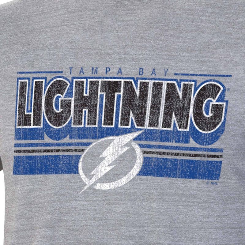 NHL Tampa Bay Lightning Men&#39;s Short Sleeve Tri-Blend T-Shirt, 3 of 4