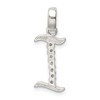 Black Bow Jewelry Sterling Silver and CZ, Lauren Collection, Initial I Pendant - 3 of 4