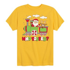 Boys' - Instant Message - Who Tooted Christmas Train Christmas Short Sleeve Graphic T-Shirt - 1 of 4
