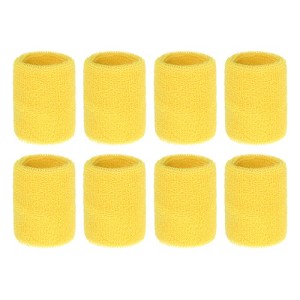 Unique Bargains Sweat Absorbent Elastic Tennis Badminton Basketball Wrist Sweatbands 8 Pcs - 1 of 4