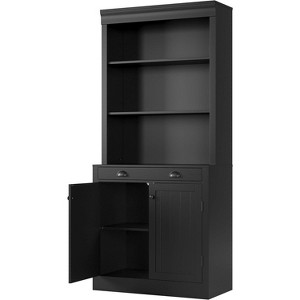 Gaomon 5-Tier Bookshelf, 70 Inch Tall Bookcase with 2 Doors and 1 Drawer, Modern Pantry Sideboard with Adjustable Shelf - 1 of 4