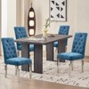 CLIHOME Set of 2 Modern Dining Chairs with Plush Velvet Upholstery, Sturdy Stainless Steel Legs & S-Shaped Springs - Ergonomic Support - 2 of 4