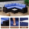 6-Piece Patio Sectional Sofa Set, PE Rattan Wicker Modular Conversation Couch with Coffee Table, Thick Cushions for Backyard, Poolside - 2 of 4