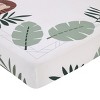 NoJo Jungle Paradise Mini & Mighty Green, Gray and White Lion, Sloth, and Leopard 100% Cotton Photo Op Fitted Crib Sheet - 2 of 4