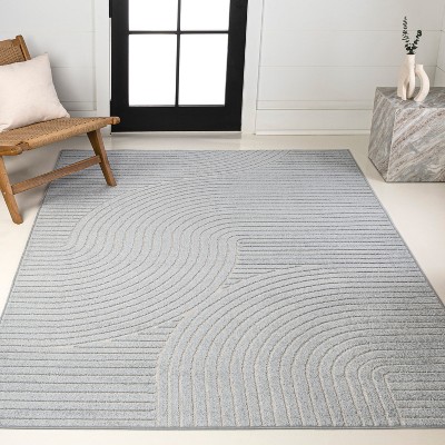 JONATHAN Y Skagen High-Low Minimalist Curve Geometric Indoor/Outdoor Area Rug