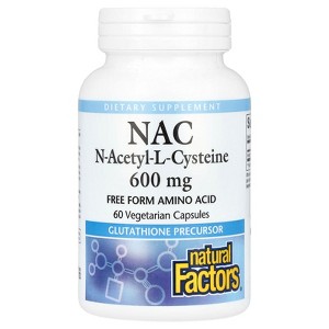 Natural Factors NAC, N-Acetyl-L-Cysteine, 600 mg, 60 Vegetarian Capsules - 1 of 3
