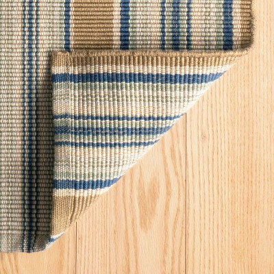 Elegant Multi-Color Striped Handmade Cotton Area Rug 9' x 12'