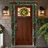 6ft Battery Operated Pre-Lit Christmas Garland with Poinsettias & Balls for Mantle, Fireplace and Stair Railing - 3 of 4