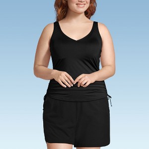 Lands' End Chlorine Resistant Underwire Tankini Swimsuit Top - 1 of 4