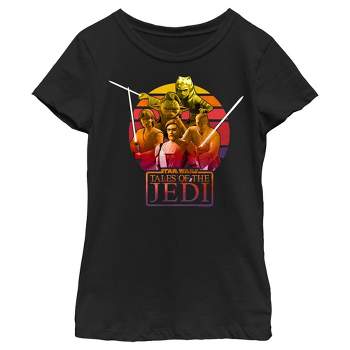 Girl's Star Wars: Tales of the Jedi Ombre Group T-Shirt