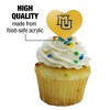 Marquette University Secondary Logo Heart Love Cupcake Picks Toppers Decoration Set of 6 - 3 of 4