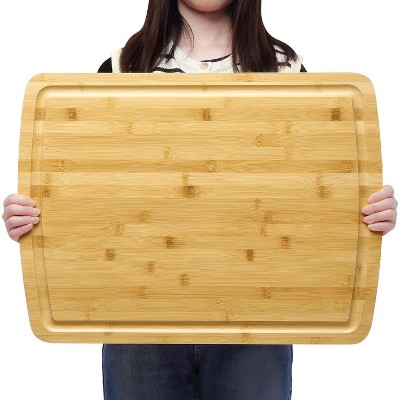 TackView Cutting Board, Bamboo Cutting Board with Juice Groove,  Knife Friendly Chopping Board, 24*18*0.8in