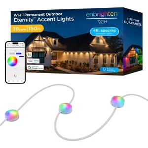 Enbrighten Accent Outdoor Novelty String RGBW 36 Lights - White Cord 150' - 1 of 4