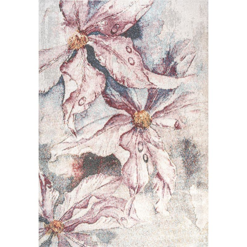 Pastello Modern Abstract Muted Flowers Area Rug - JONATHAN Y, 2 of 12