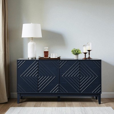 60.5" Modern Buffet Cabinet with Storage, Farmhouse Fluted Sideboard, Adjustable Shelves for Living Room, Dining, Kitchen & Entryway