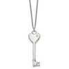 Chisel Stainless Steel Polished with Cubic Zirconia Heart Key Pendant on a 20" Cable Chain Necklace - 4 of 4